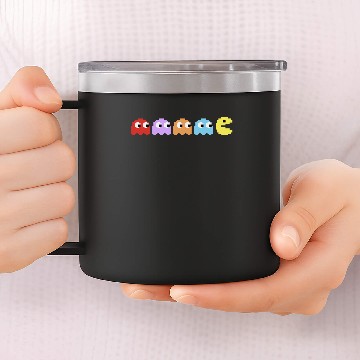 Discover Pac Man 14oz Stainless Steel Tumblers, Pacman and Ghosts 14oz Stainless Steel Tumblers