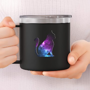 Discover Galaxy Cat Gift 14oz Stainless Steel Tumblers
