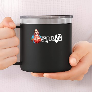 Discover JESUS FREAK | Jesus Christ Jesus Christus WHITE 14oz Stainless Steel Tumblers