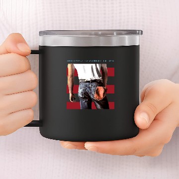 Discover Vintage Bruce Springsteen White Graphic Baseball Tees 14oz Stainless Steel Tumblers