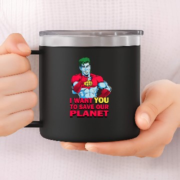 Discover Planeteer Call - Captain Planet - 14oz Stainless Steel Tumblers