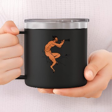 Discover Greek God Pan playing a flute 14oz Stainless Steel Tumblers