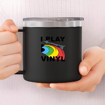Discover I play Vinyl 14oz Stainless Steel Tumblers