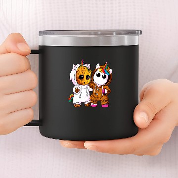 Discover Baby Groot And Unicorn 14oz Stainless Steel Tumblers