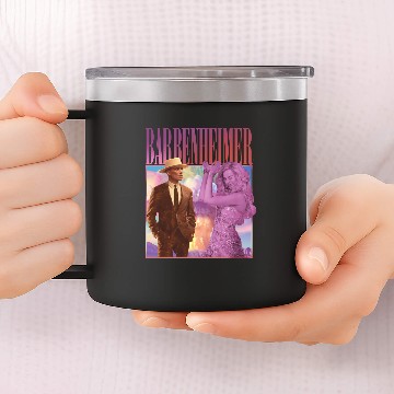 Discover Barbenheimer Vintage 14oz Stainless Steel Tumblers, Cillian Murphy Margot Robbie