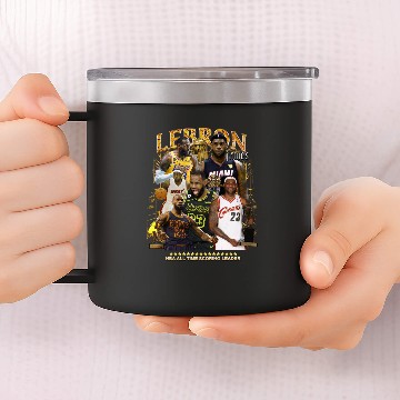 Discover LeBron James Basketball Vintage Graphic 14oz Stainless Steel Tumblers - LeBron James Vintage Classic Retro 14oz Stainless Steel Tumblers