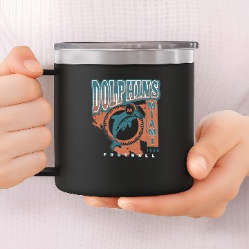 Discover Vintage Miami Dolphin Football 14oz Stainless Steel Tumblers