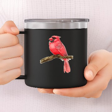 Discover Cardinal bird watercolor - Cardinal Bird - 14oz Stainless Steel Tumblers