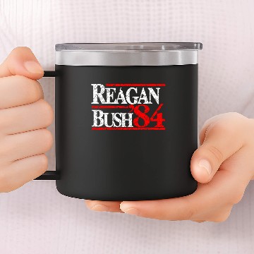 Discover Reagan Bush 84 Funny Logo 14oz Stainless Steel Tumblers