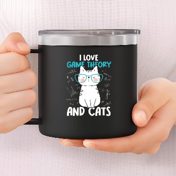 Discover Cat Paws I Love Math and Cats 2Funny Game Theory 14oz Stainless Steel Tumblers
