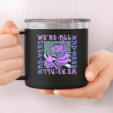 Discover Disneyss Alice In Wonderland Cheshire Cat We're All Mad Box Up Baseball Tees 14oz Stainless Steel Tumblers