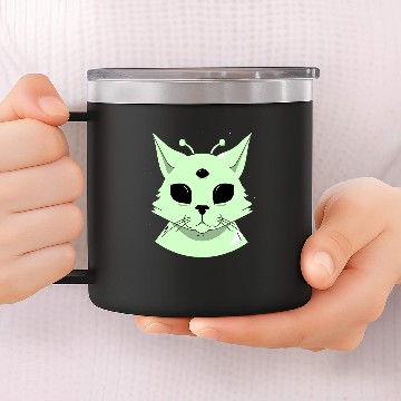Discover black cats Paws Elegant alien cats design 14oz Stainless Steel Tumblers