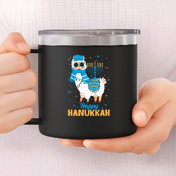 Discover Lama Llama Funny Jewish Alpaca Llama Menorah Happy Hanukkah Chanukah 14oz Stainless Steel Tumblers
