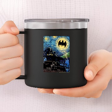Discover DC Comics Batman Starry Night Style Painting 14oz Stainless Steel Tumblers