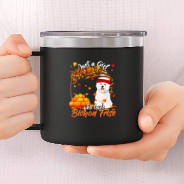 Discover Dog Bichon Frise Just A Girl Who Loves Bichon Frise Dog Thanksgiving 14oz Stainless Steel Tumblers