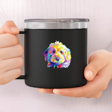 Discover Dog Goldendoodle Gift Labradoodle Cockapoo Mom Colorful Pop Art 14oz Stainless Steel Tumblers