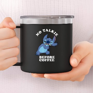 Discover Disney Lilo Stitch No Talkie Before Coffee Grumpy Alien 14oz Stainless Steel Tumblers