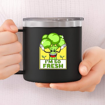 Discover Funny Broccoli So Fresh Broccoli Gift Vegetable Joke 14oz Stainless Steel Tumblers