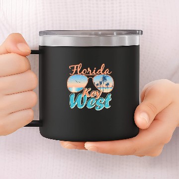 Discover Florida Key West Summer Key West Beach Vacation 14oz Stainless Steel Tumblers
