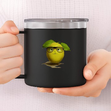 Discover Grumpy Lemon Nerdy Lemon Face 14oz Stainless Steel Tumblers