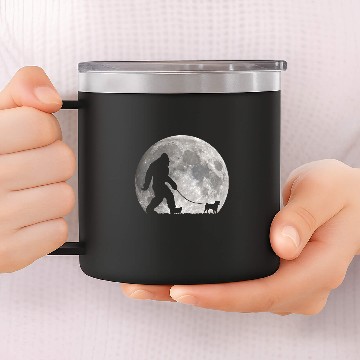 Discover bigfoots Walking Pug Dog Moon Sasquatch 14oz Stainless Steel Tumblers