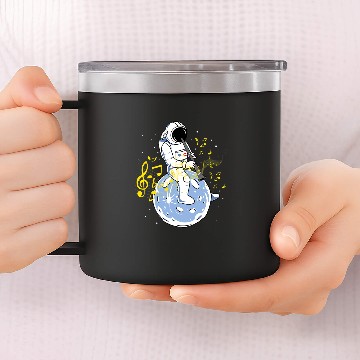 Discover Astronauts Playing Clarinet for Clarinet Player 14oz Stainless Steel Tumblers