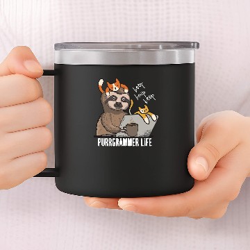 Discover Cat Paws Programmer Computer Science Gift For Web Developer 14oz Stainless Steel Tumblers