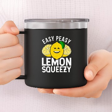 Discover Easy Peasy Lemon Squeezy Lemonade Gift 14oz Stainless Steel Tumblers