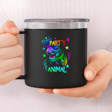Discover Dinosaur Dino TRex Party Animal 14oz Stainless Steel Tumblers