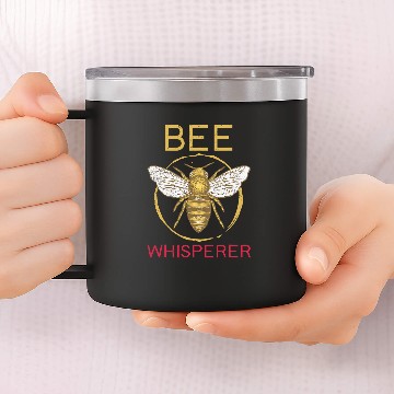 Discover Bee Beekeeping Honey Honeycomb Bee Hive Bumblebees Beekeeper 277 Beekeeper 14oz Stainless Steel Tumblers