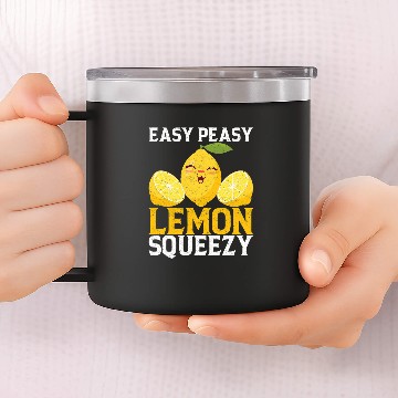 Discover Easy Peasy Lemon Squeezy Lemonade Stand 14oz Stainless Steel Tumblers