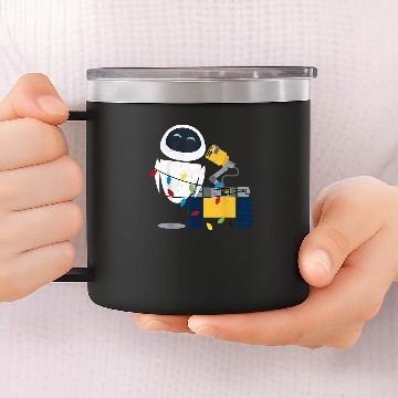 Discover Disney Pixar Wall-E Eve Christmas Light Wrap Graphic 14oz Stainless Steel Tumblers