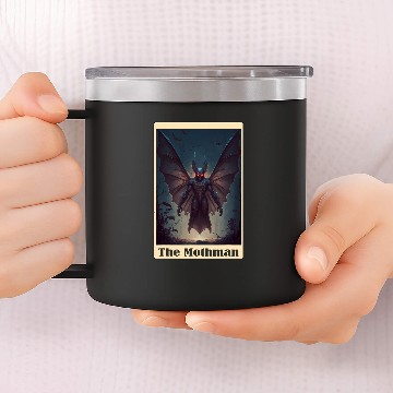 Discover Mothman Tarot Card cryptid cryptozoology 14oz Stainless Steel Tumblers