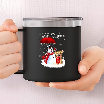 Discover Chihuahuas Let It Snow Chihuahua And Snowman Merry Christmas xmass 485 Chihuahua Dog 14oz Stainless Steel Tumblers