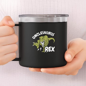 Discover Dinosaur Dino Mens Unclesaurus Rex Dinosaur Paleontologist Uncle Trex 14oz Stainless Steel Tumblers
