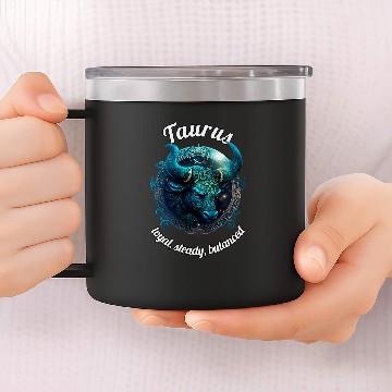 Discover Taurus Zodiac Astronomy 14oz Stainless Steel Tumblers