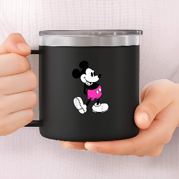 Discover Disney Mickey Mouse Pink Shorts Baseball Tees 14oz Stainless Steel Tumblers
