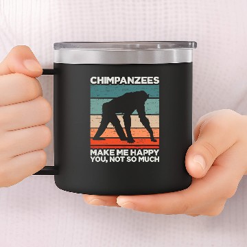 Discover vintages Chimpanzees Monkey Chimp Ape Wildlife Chimpanzee 14oz Stainless Steel Tumblers