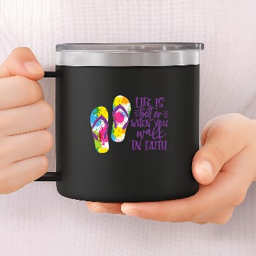 Discover Womens Ladies Faith Tops Cute Graphic Print Round Neck Blouses 14oz Stainless Steel Tumblers 14oz Stainless Steel Tumblers