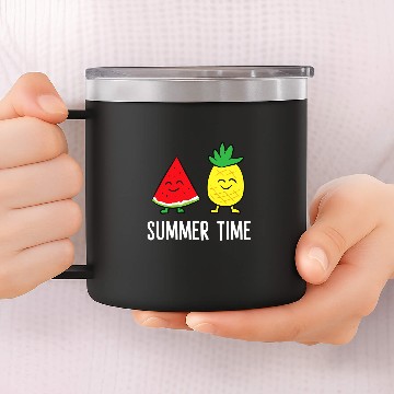 Discover Watermelon pineapples Summer Time Vacation Fruits Watermelon 14oz Stainless Steel Tumblers