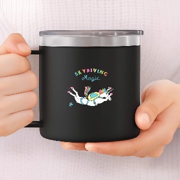 Discover Unicorns Skydiving Magic 14oz Stainless Steel Tumblers