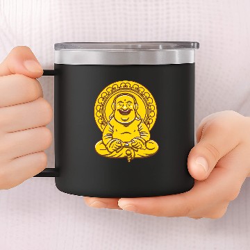 Discover Zen Meditation Yoga Buddha Omm 14oz Stainless Steel Tumblers
