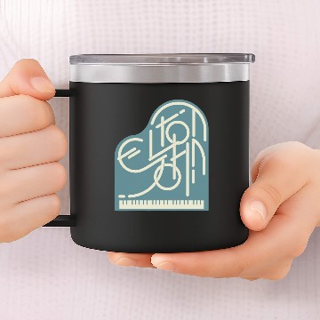 Discover Elton John  Piano Logo 14oz Stainless Steel Tumblers