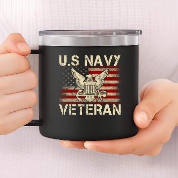 Discover U.S. Navy Veteran - Navy Veteran - 14oz Stainless Steel Tumblers