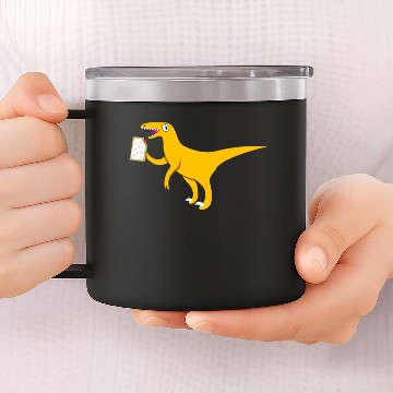Discover Velociraptor Holding a Poptart [velociraptor] 14oz Stainless Steel Tumblers