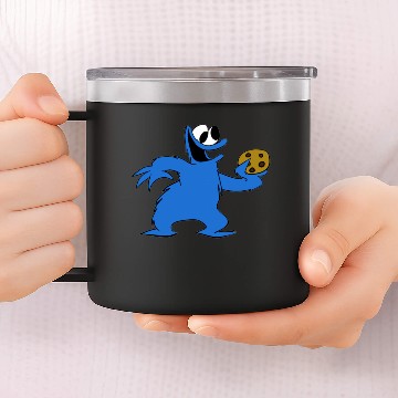 Discover Cookie Monster and a Cookie 14oz Stainless Steel Tumblers