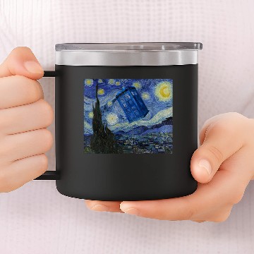 Discover Starry Night Tardis - Tardis - 14oz Stainless Steel Tumblers