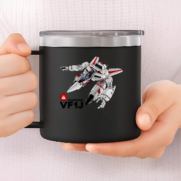 Discover Guardian VF1J - Robotech - 14oz Stainless Steel Tumblers