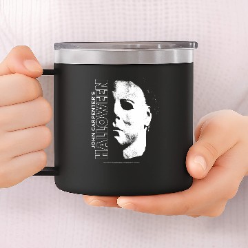 Discover Halloween Michael Myers Large Face Pullover 14oz Stainless Steel Tumblers