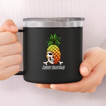 Discover Pineapple Skull Deadly Delicious - Cute Pineapple - 14oz Stainless Steel Tumblers